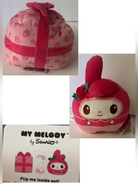 Christmas my melody by hello kitty reversible plushie NEW NWT